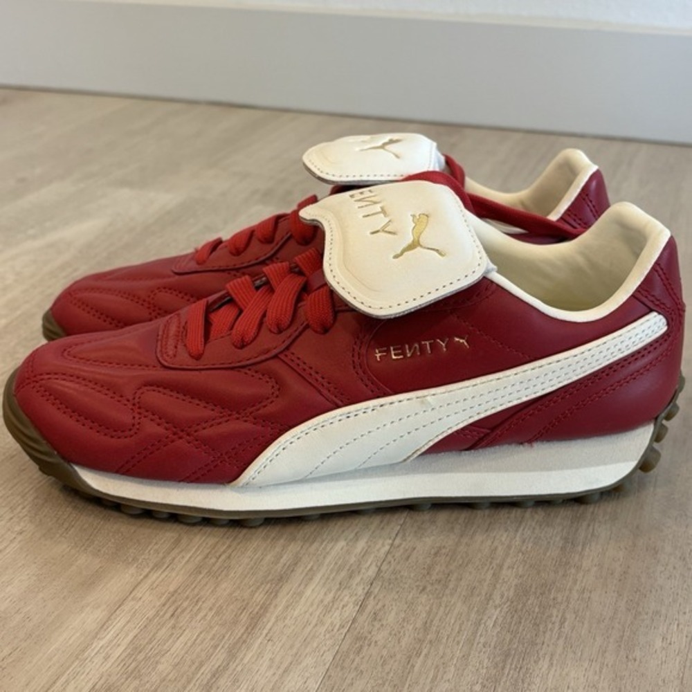 PUMA x Fenty Avanti LS Club Size 6.5 Womens Red White Leather‎ Sneaker Shoes